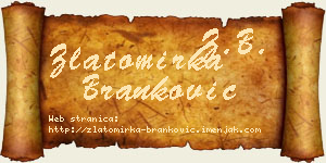 Zlatomirka Branković vizit kartica